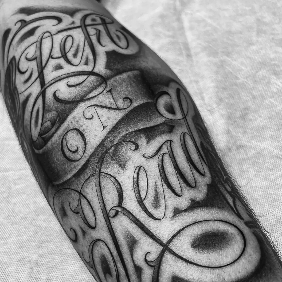 Traditional lettering example