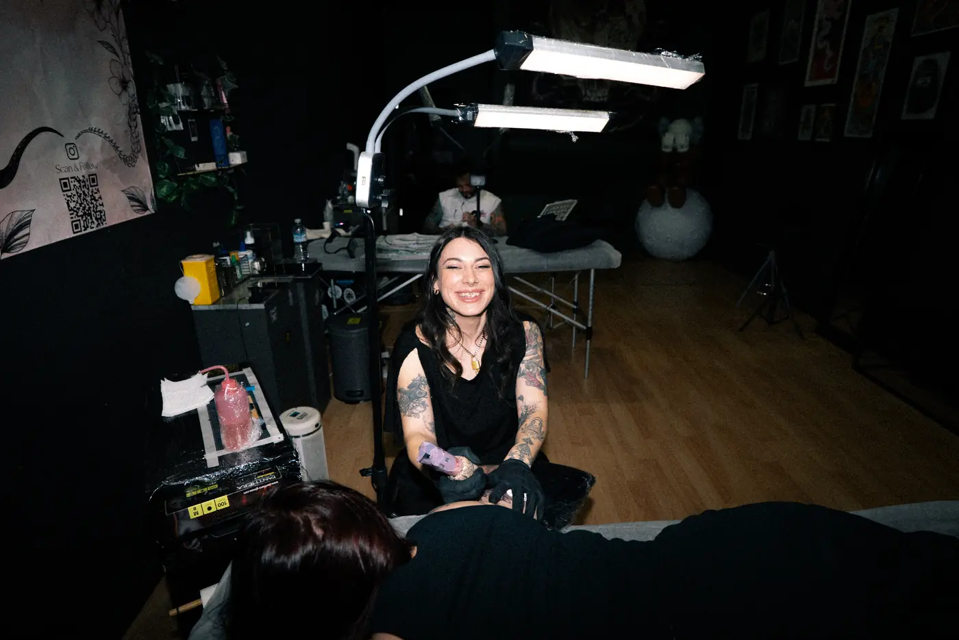A Full Moon artist at her station in the Prahran parlour